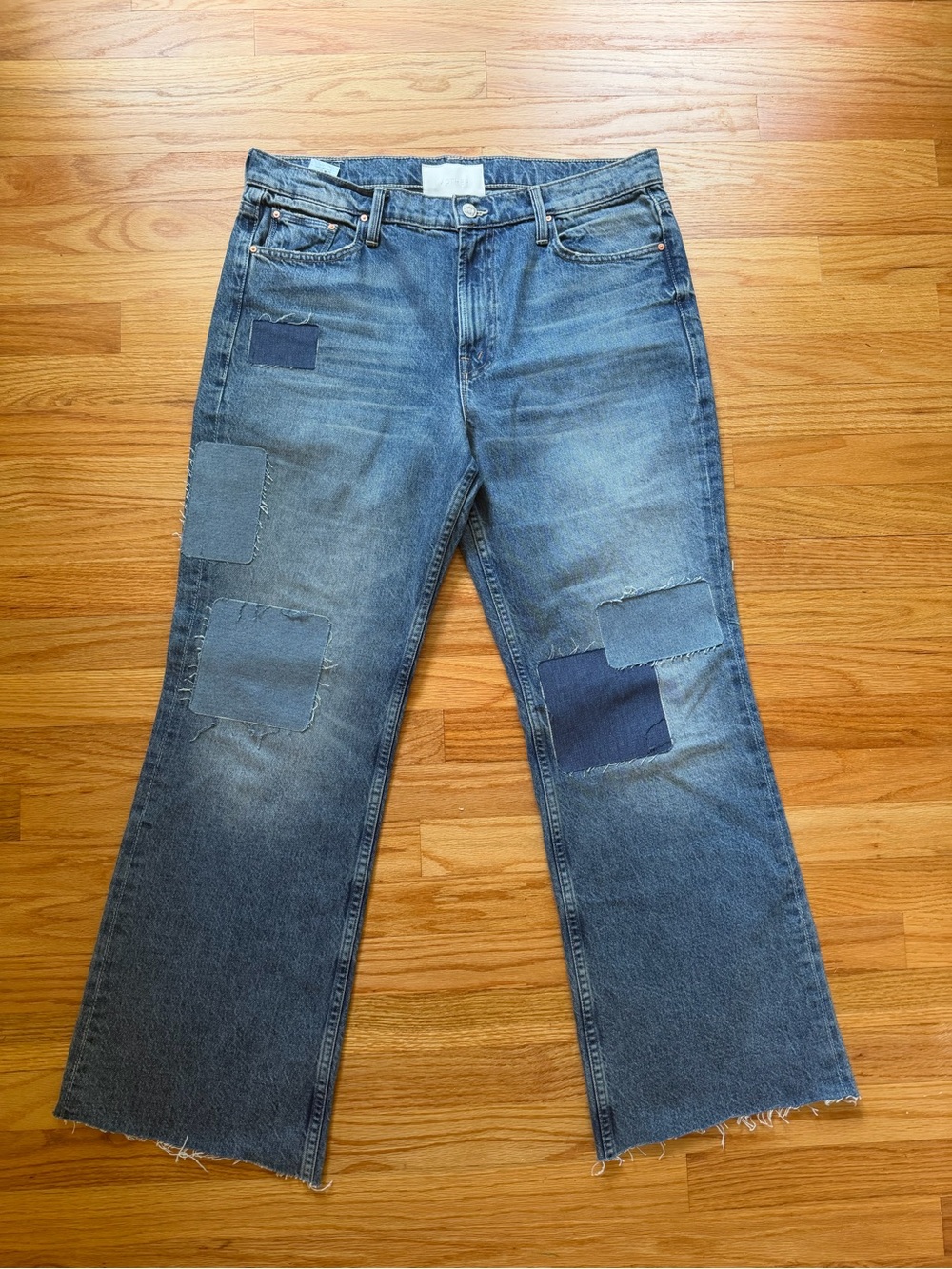 MOTHER The Bookie Heel Patchwork Jeans